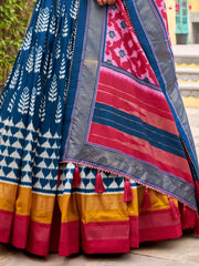 Attractive Blue Foil Work Silk Traditional Lehenga Choli With Dupatta