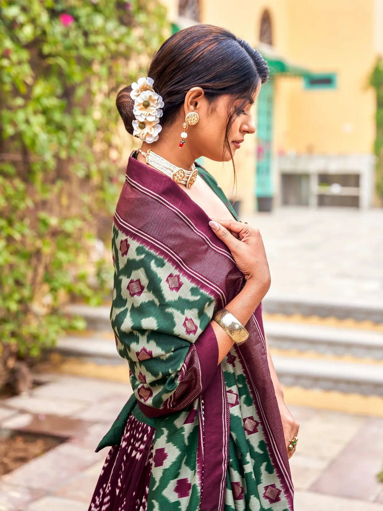 Mesmerizing Wine Foil Work Silk Function Wear Lehenga Choli