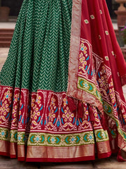 Attractive Green Patola Printed Silk Function Wear Lehenga Choli