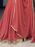 Glamorous Red Digital Printed Georgette Festival Wear Lehenga Choli