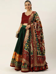 Alluring Green Patola Print Silk Festival Wear Lehenga Choli