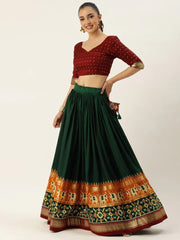 Alluring Green Patola Print Silk Festival Wear Lehenga Choli