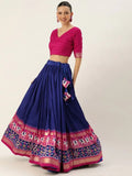 Ravishing Royal Blue Patola Print Silk Festival Wear Lehenga Choli
