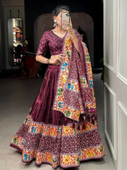 Rocking Maroon Patola Print Dola Silk Festival Wear Lehenga Choli