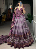 Fabulous Wine Digital Print Silk Traditional Lehenga Choli With Dupatta