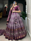 Fabulous Wine Digital Print Silk Traditional Lehenga Choli With Dupatta