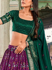 Charming Purple Patola Printed Silk Traditional Lehenga Choli