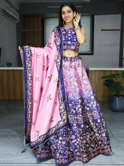 Lovable Pink Printed Art Silk Function Wear Lehenga Choli With Dupatta - Ethnic Plus In