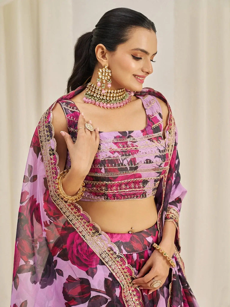 Lovely Baby Pink Sequins Organza Event Wear Lehenga Choli With Dupatta - Ethnic Plus In
