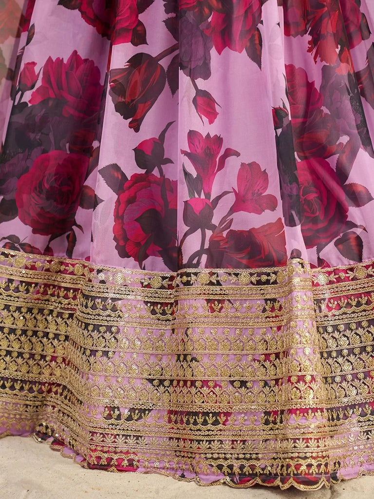 Lovely Baby Pink Sequins Organza Event Wear Lehenga Choli With Dupatta - Ethnic Plus In