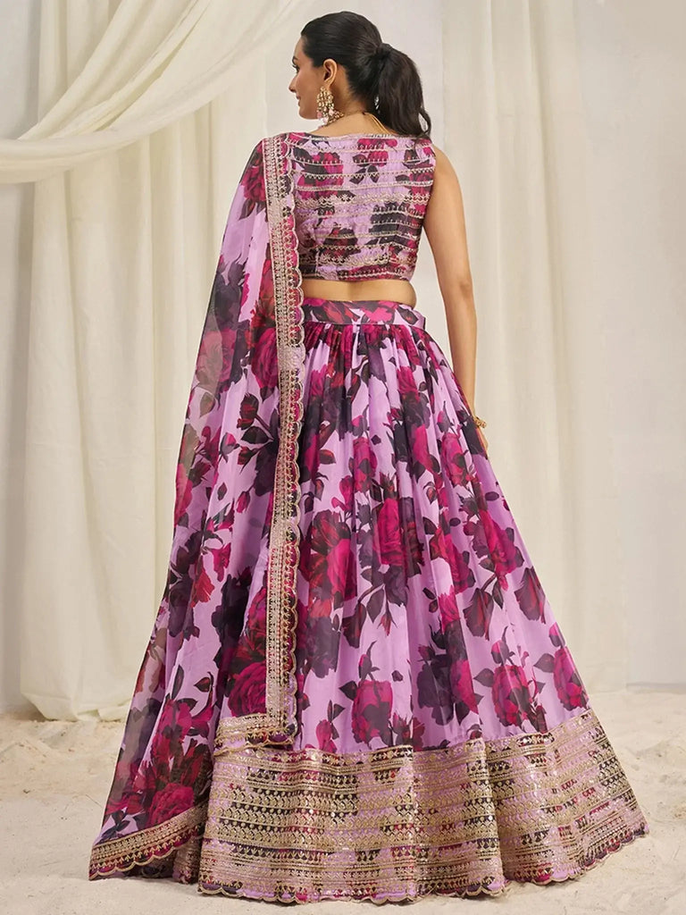 Lovely Baby Pink Sequins Organza Event Wear Lehenga Choli With Dupatta - Ethnic Plus In