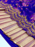 Lovely Blue Floral Printed Georgette Designer Lehenga Choli With Jacket - Ethnic Plus In