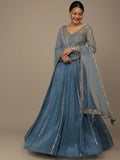Lovely Blue Sequins Georgette Bridesmaid Lehenga Choli With dupatta - Ethnic Plus In