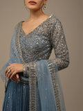 Lovely Blue Sequins Georgette Bridesmaid Lehenga Choli With dupatta - Ethnic Plus In