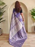 Lovely Blue Silk Zari Weaving Saree With Blouse - Ethnic Plus In