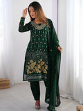 Lovely Green Thread Embroidered Festival Wear Pant Suit - Ethnic Plus In