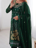 Lovely Green Thread Embroidered Festival Wear Pant Suit - Ethnic Plus In