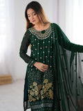 Lovely Green Thread Embroidered Festival Wear Pant Suit - Ethnic Plus In