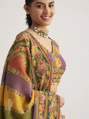 Lovely Multi - Color Floral Printed Organza Traditional Lehenga Choli - Ethnic Plus In