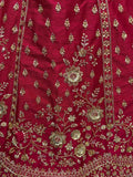 Lovely Pink Embroidered Net Bridal Lehenga Choli With Double Dupatta - Ethnic Plus In