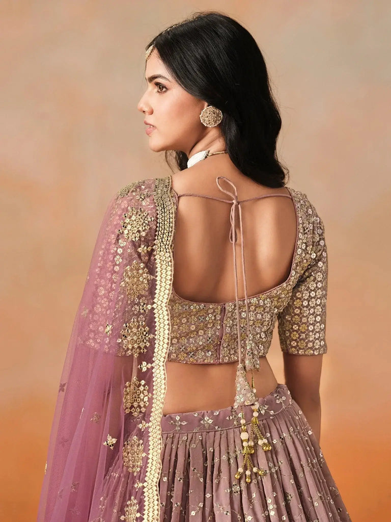 Lovely Pink Georgette Engagement Wear Lehenga Choli - Ethnic Plus In