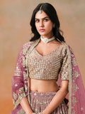 Lovely Pink Georgette Engagement Wear Lehenga Choli - Ethnic Plus In