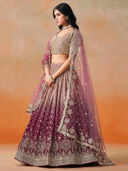 Lovely Pink Georgette Engagement Wear Lehenga Choli - Ethnic Plus In