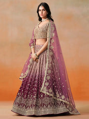Lovely Pink Georgette Engagement Wear Lehenga Choli - Ethnic Plus In