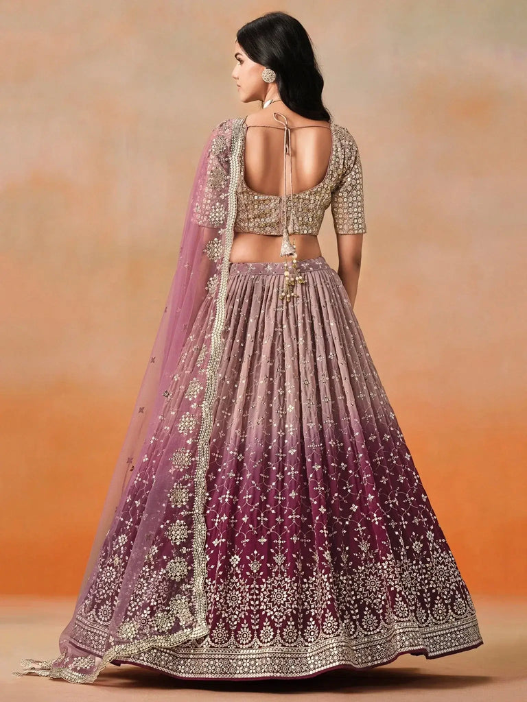 Lovely Pink Georgette Engagement Wear Lehenga Choli - Ethnic Plus In