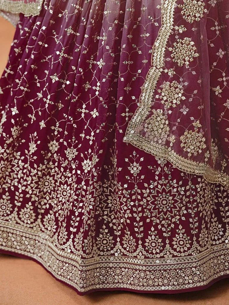Lovely Pink Georgette Engagement Wear Lehenga Choli - Ethnic Plus In