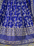 Luxurious Blue Embroidered Zari Silk Lehenga Choli With Dupatta - Ethnic Plus In