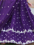 Fabulous Violet Embroidered Georgette Function Wear Lehenga Choli