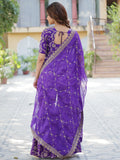Awesome Purple Zari Weaving Jacquard Festival Wear Sharara Suit