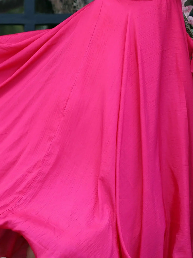Incredible Pink Chinon Festival Wear Lehenga With Designer Crop Top