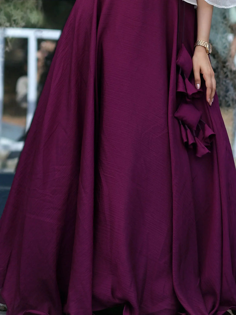 Fabulous Wine Chinon Party Wear Lehenga With White Crop Top