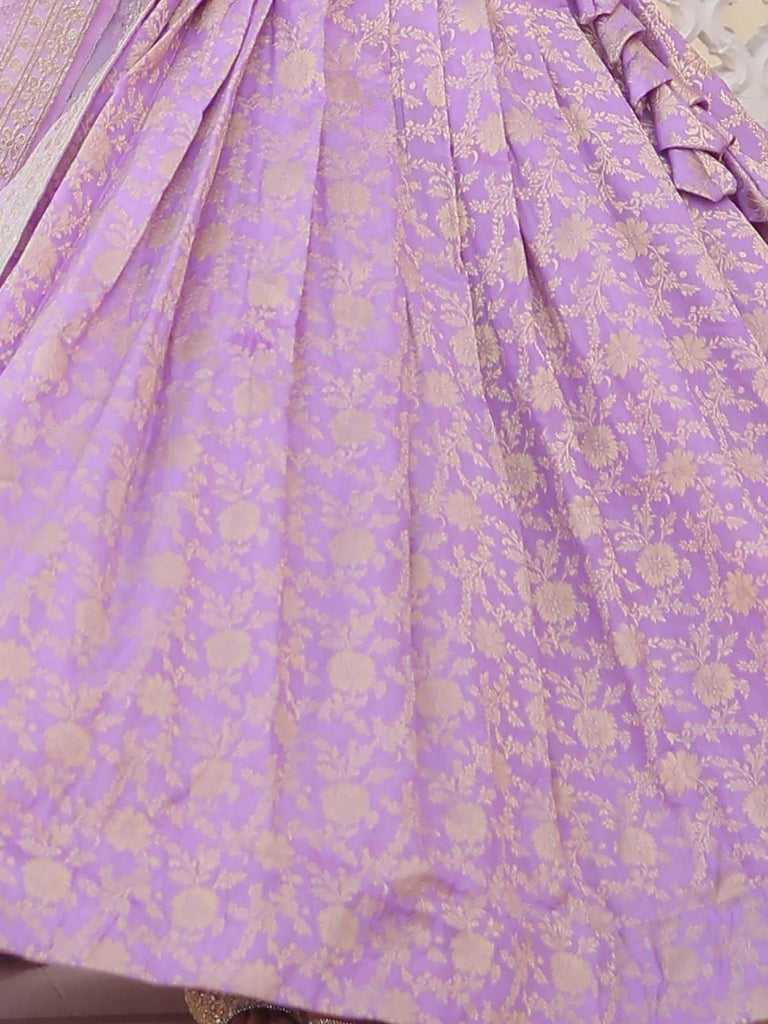 Gorgeous Lavender Embroidered Jacquard Bridesmaid Lehenga Choli