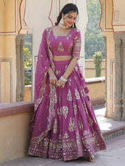 Gorgeous Purple Sequins Georgette Bridesmaid Lehenga Choli
