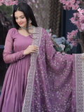 Charming Light Purple Silk Function Wear Palazzo Suit With Dupatta