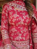 Charming Rani Pink Sequins Jacquard Function Wear Sharara Suit