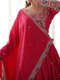 Magnetic Red Coding Work Crepe Silk Designer Lehenga Choli - Ethnic Plus In