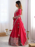 Magnetic Red Coding Work Crepe Silk Designer Lehenga Choli - Ethnic Plus In