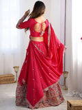 Magnetic Red Coding Work Crepe Silk Designer Lehenga Choli - Ethnic Plus In