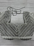 Magnificent Grey Pearl Work Net Engagement Wear Lehenga Choli - Ethnic Plus In