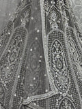 Magnificent Grey Pearl Work Net Engagement Wear Lehenga Choli - Ethnic Plus In