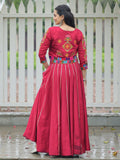 Enchanting Maroon Silk Gamthi Work Lehenga Choli With Jacket