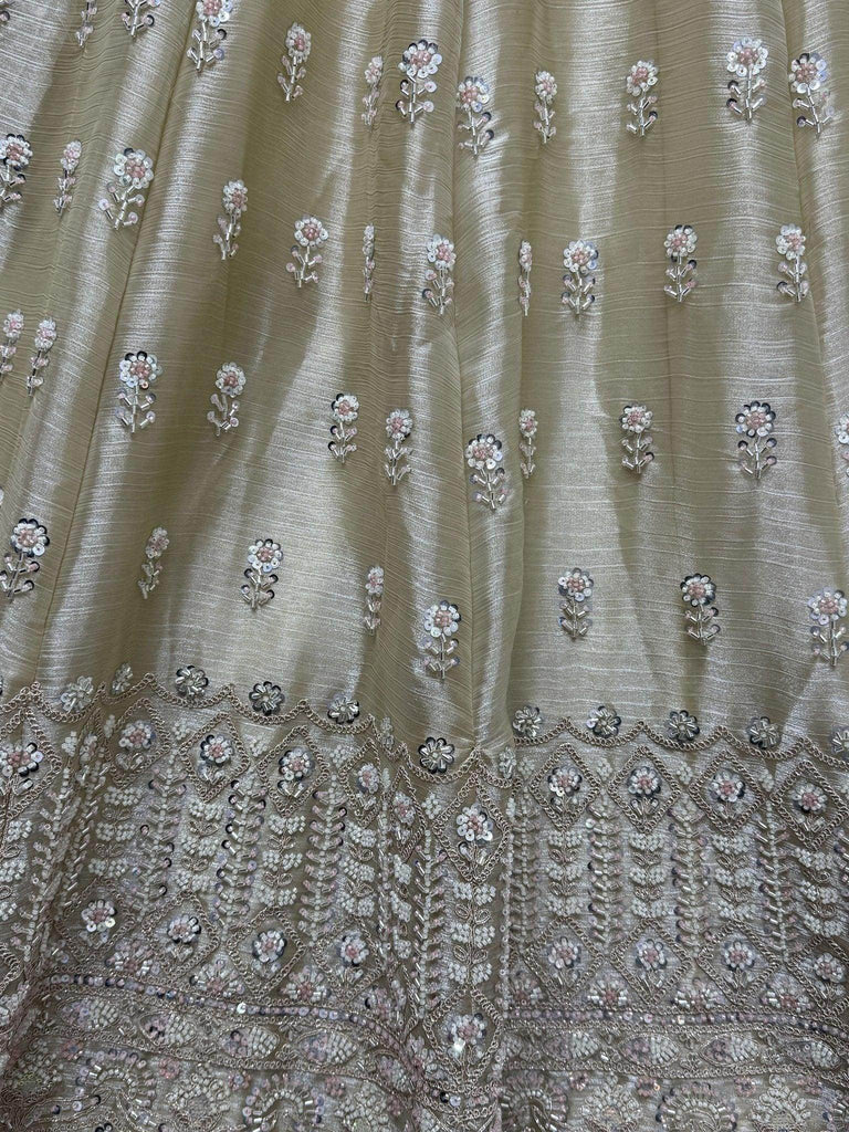 Marvelous Cream Hand Embroidered Silk Engagement Wear Lehenga Choli - Ethnic Plus In