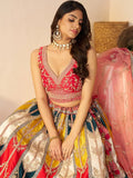 Marvelous Multi - Color Patch Work Silk Bridesmaid Lehenga Choli - Ethnic Plus In