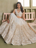 Marvelous Off - White Embroidered Net Wedding Wear Lehenga Choli - Ethnic Plus In