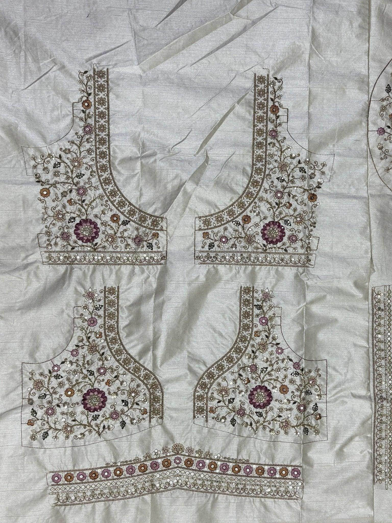 Marvelous Off - White Silk Bridal Lehenga Choli With Double Dupatta - Ethnic Plus In