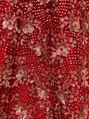 Marvelous Red Sequins Net Bridal Lehenga Choli With Dupatta - Ethnic Plus In